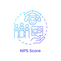 Poster - NPS score blue gradient concept icon. Metric used to gauge customer loyalty and satisfaction. Gap analysis tool. Round shape line illustration. Abstract idea. Graphic design. Easy to use in blog post