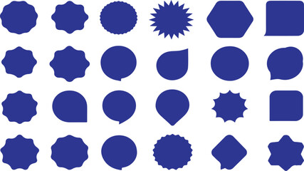 Aufkleber - A collection of various blue geometric shapes arranged in a grid