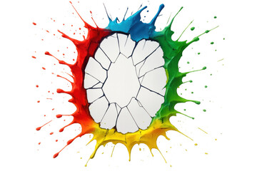 Leinwandbilder - Vivid colors exploding and creating a circular shape, perfect for adding a vibrant touch to designs with its transparent background