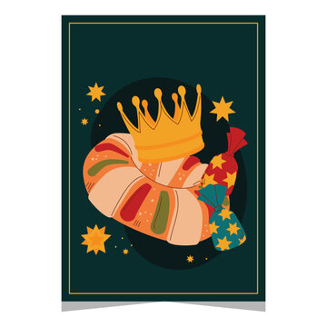 flat greeting cards collection reyes magos vector design