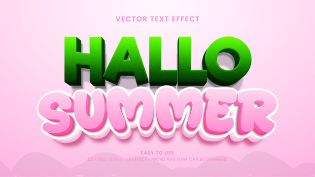 hallo summer editable text effect
