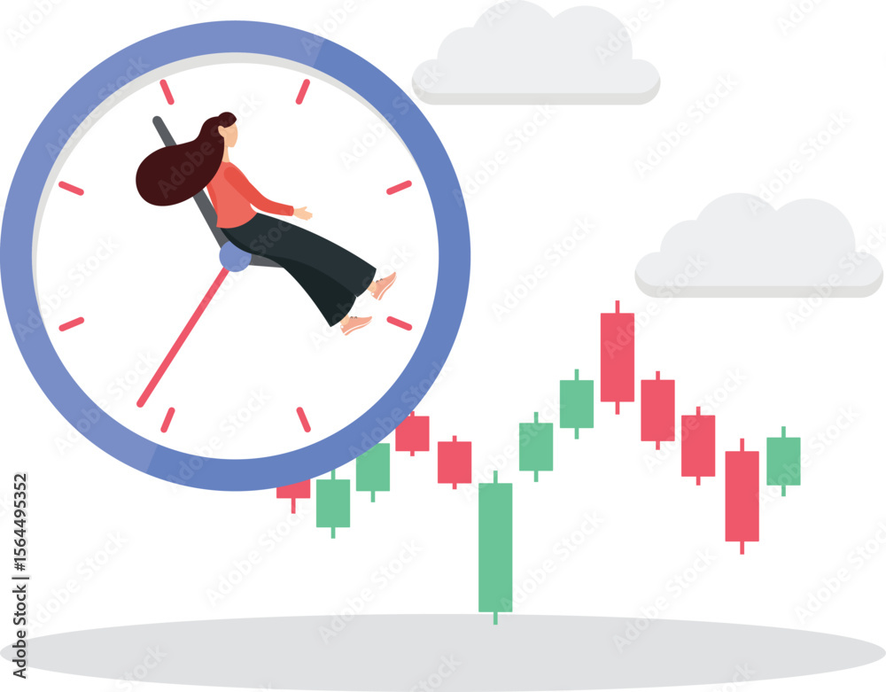 Less Time Wasted Vector Wasted time, procrastination or slow life, lazy to work, low ...