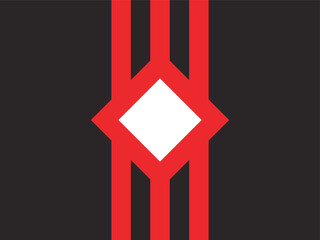 Poster - Modern Geometric Diamond Shape Red and White Abstract Art Illustration