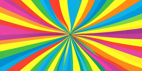 Poster - Vibrant Rainbow Burst Background Design Colorful Rays Pattern
