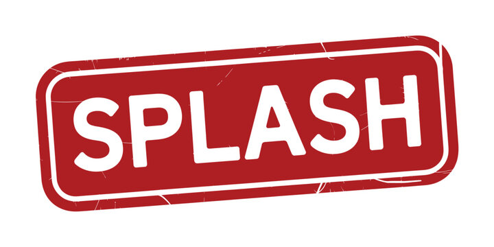 Red Stamp with the Word Splash in White Letters