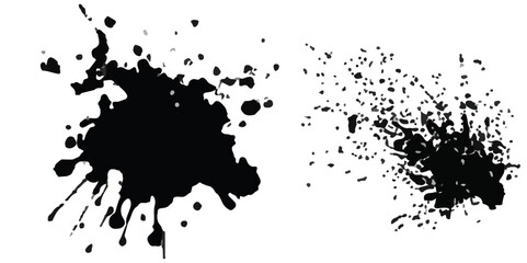 Aufkleber - ink blots and splats. detailed ink splats Hyperrealistic Highly Detailed Isolated On Transparent Background	