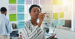 © LuxeShutter25/peopleimages.com - Business woman, writing or planning with glass board for reminder, project or schedule tasks. Female person, planner or agenda with notes or idea for event, calendar or office delegation in workplace