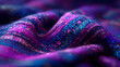 © karto - Vivid Knitted Fabric: A Close-Up of Purple, Blue, and Pink Textu