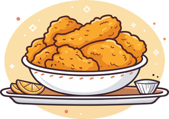 Fototapete - Fried Chicken icon vector design, Fried Chicken Illustration vector design, Fried Chicken logo vector design