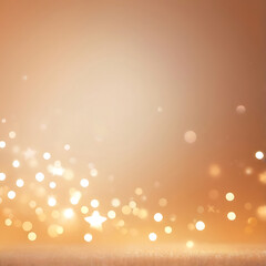 Poster - Golden starry abstract background with glowing bokeh lights, smooth festive texture, elegant modern design pattern, and bright gradient surface for decoration - ai