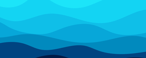 Sea waves layered vector background illustration and sea beach vector illustration.	