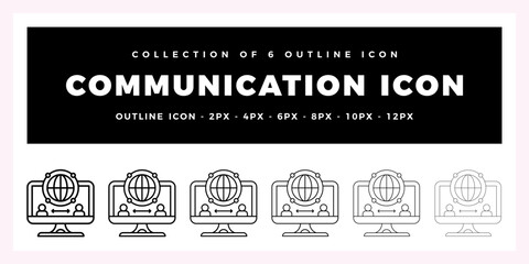 Leinwandbilder - Pack of 6 Outline Vector communication icon