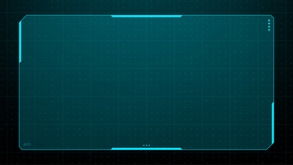 Poster - Futuristic hud vector graphics with a digital rectangular frame. Cyberpunk user interface element for display and virtual reality.