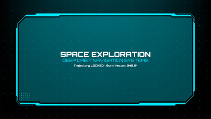Aufkleber - Abstract hud screen for deep orbit navigation systems. Space exploration futuristic user interface showing trajectory locked.