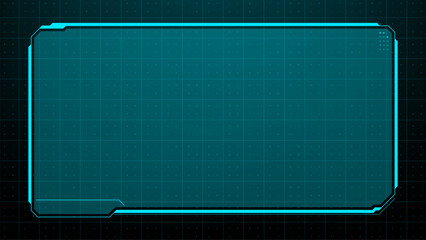 Aufkleber - Futuristic head up display frame with grid and details. Abstract hud virtual screen border vector. Digital ui element for technology design.