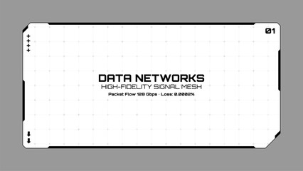 Aufkleber - Data networks display element with high fidelity signal mesh information. Modern hud vector graphic for digital interface.