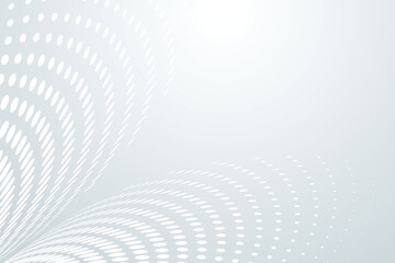 Poster - Abstract white background with curved lines of evenly spaced dots isolated on transparent background