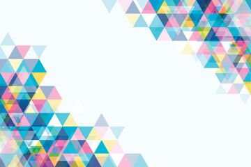 Poster - Abstract background with colorful triangles scattered on the corners isolated on transparent background
