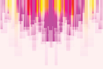 Poster - Abstract design with pink and yellow vertical bars fading downward isolated on transparent background