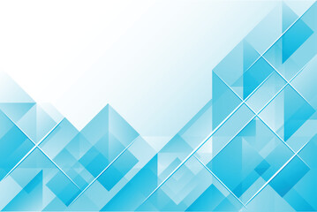 Poster - Abstract background with geometric shapes in shades of light blue color isolated on transparent background