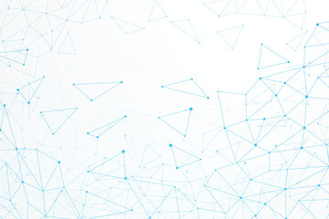 Poster - Abstract network background with blue lines and dots on white space isolated on transparent background