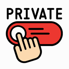 Poster - Engaging hand activating a private mode toggle for online privacy and security concept
