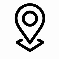 Poster - Simple and bold black location pin icon representing navigation and geographic positioning