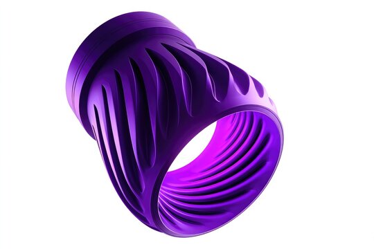 Purple abstract ring design with ribbed texture.