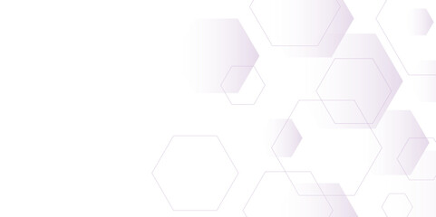 Poster - white and purple technology hexagonal abstract background. Abstract light hexagon or digital technology background. Vector abstract graphic design banner pattern presentation background web template.	