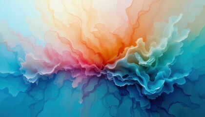 Aufkleber - Vibrant abstract backgrounds for computer monitors with flowing shapes and colors