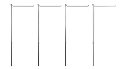 Poster - Minimalist Black And White Linear Structure With Vertical Supports Against A Transparent Backdrop Isolated Transparent Background