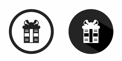 Poster - Gift box logo. Gift box icon vector design black color. Stock vector.