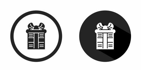 Poster - Gift box logo. Gift box icon vector design black color. Stock vector.