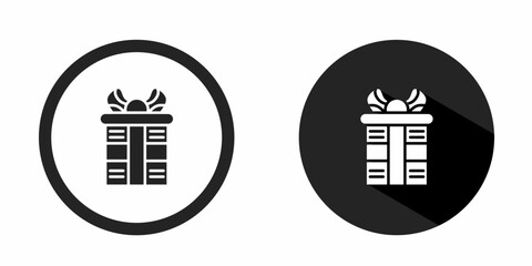 Poster - Gift box logo. Gift box icon vector design black color. Stock vector.
