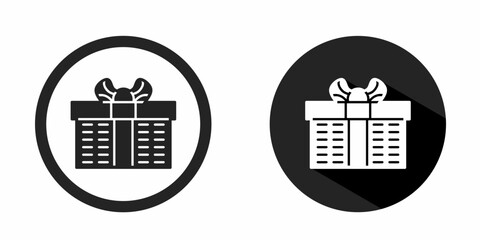 Poster - Gift box logo. Gift box icon vector design black color. Stock vector.