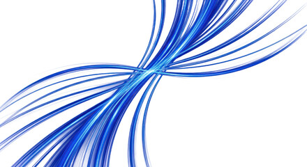 Poster - Abstract Composition Of Flowing Blue Light Trails With Dynamic Lines On A Transparent Background Isolated Transparent Background