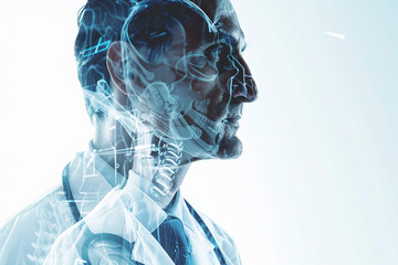 Poster - Portrait of person working productively generative AI image