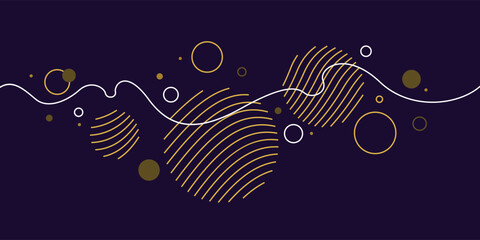 Poster - Abstract background with golden lines. A composition of simple shapes, a concise and expressive template for design, presentation, poster.