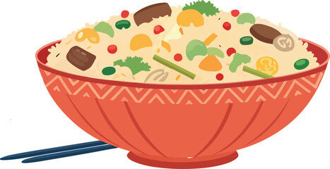 Fototapete - Fried Rice icon design, Fried Rice Illustration vector design, Fried Rice logo vector design