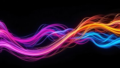 Aufkleber - Colorful light waves creating a dynamic background for computer monitors and digital displays