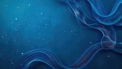 Aufkleber - Abstract blue background with flowing lines and twinkling stars for digital displays