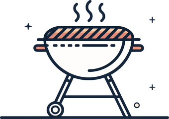 Fototapete - Grill icon design, Grill Chicken Illustration vector design, Grill Chicken logo design