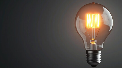 Leinwandbilder - Glowing light bulb filament innovation idea energy concept on dark background, symbolizing creativity and inspiration
