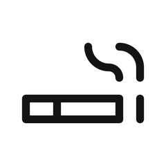 Poster - Smoking area UI icon, cigarette with smoke simple line user interface vector symbol with editable stroke