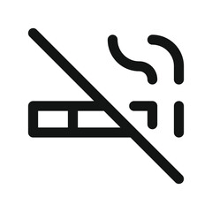 Poster - No smoking area UI icon, non smoking hotel room simple line user interface vector symbol with editable stroke