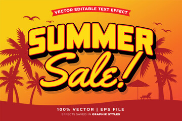 Leinwandbilder - Summer sale editable text effect template. Editable text effect 3D style summer sale theme suitable to celebrate the summer event