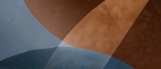 Poster - Abstract earthy background with blue and brown overlapping shapes Modern artistic design with textured surface for creative projects and presentations