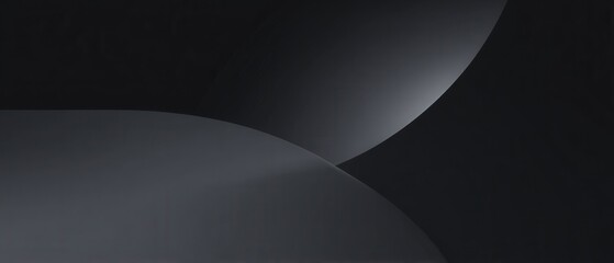 Poster - Abstract dark gray curves background with smooth gradient Modern elegant backdrop with minimalist design for graphic design and wallpaper