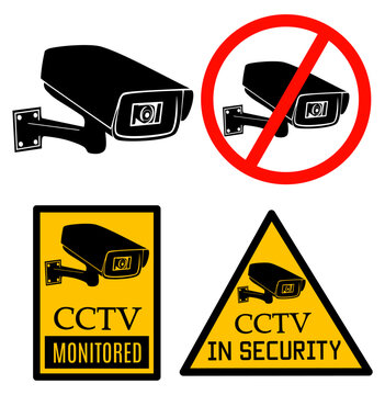 cctv video surveillance sign labels printable yellow poster for home and building place template design surveillance sign,cctv in operation sign,simplisafe yard sign,	