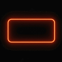 Poster - A vivid orange neon rectangle with rounded corners casting a soft glow against a stark black background